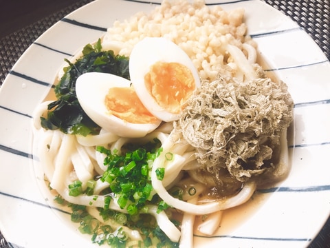 乗せるだけ！簡単冷やしたぬきうどん